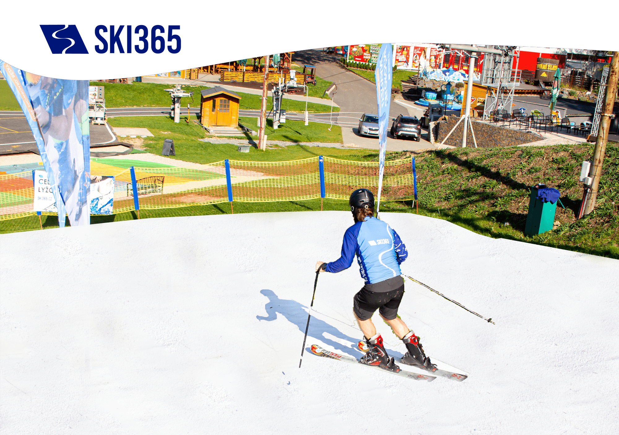 lyžař na umělém povrchu SKI365 v léte